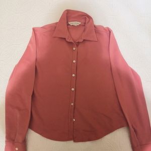 banana republic pink button up blouse
